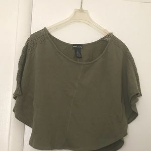 Wet seal hunter green xs batwing crop top